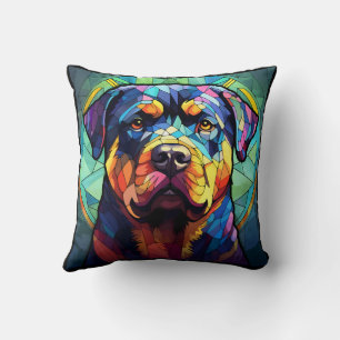 Buntglas Rottweiler Kissen