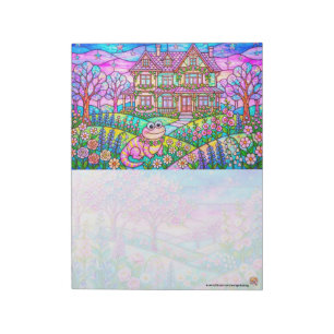 Buntglas-Salamander-Notizblock Notizblock
