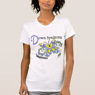 Buntglas-Schmetterling 2 Down-Syndrom T-Shirt