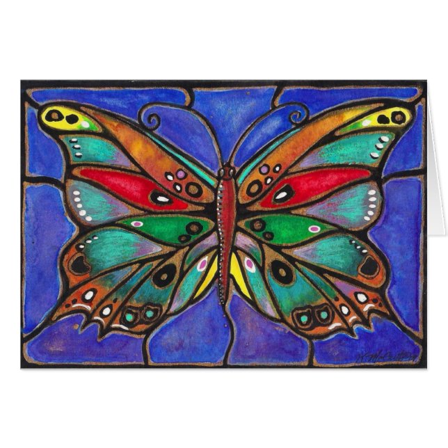 Buntglas-Schmetterling--coole Kunst zum zu tragen (Vorderseite (Horizontal))