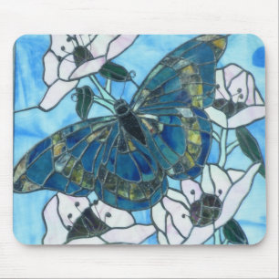 Buntglas-Schmetterling Mousepad