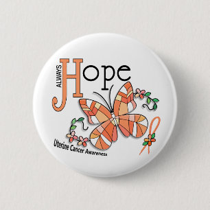 Buntglas-Schmetterlings-uteriner Krebs Button