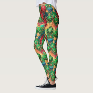Buntglas-Schmuck Weihnachten Leggings