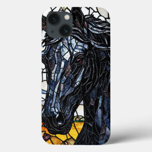 Buntglas Schwarzes Pferd Eleganz Case-Mate iPhone Hülle