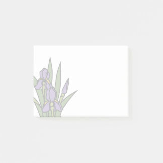 Buntglas-Schwertlilien Post-it Klebezettel