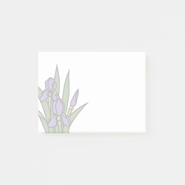 Buntglas-Schwertlilien Post-it Klebezettel (Vorderseite)
