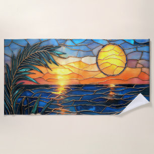 Buntglas-Sonnenuntergangs-Strandtuch Strandtuch