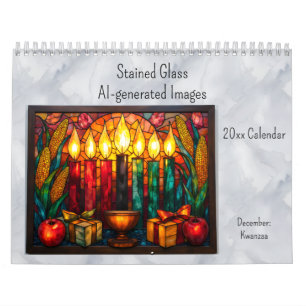 Buntglas-Stil Kwanzaa-Thema für Dezember Kalender
