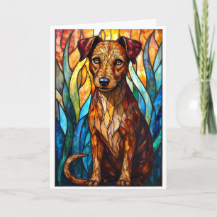Buntglas-Stil-Mischlingshund  Karte