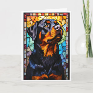 Buntglas-Stil Rottweiler-Hund Karte