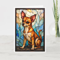 Buntglas-Stil Tan Chihuahua-Hund