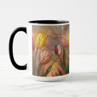 Buntglas-Tulpen-Tasse: Florale Kunst Tasse