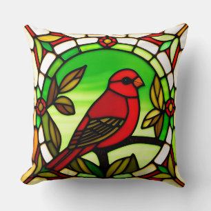 Buntglas-Vogel-Wurfkissen Natur-Dekoration Kissen