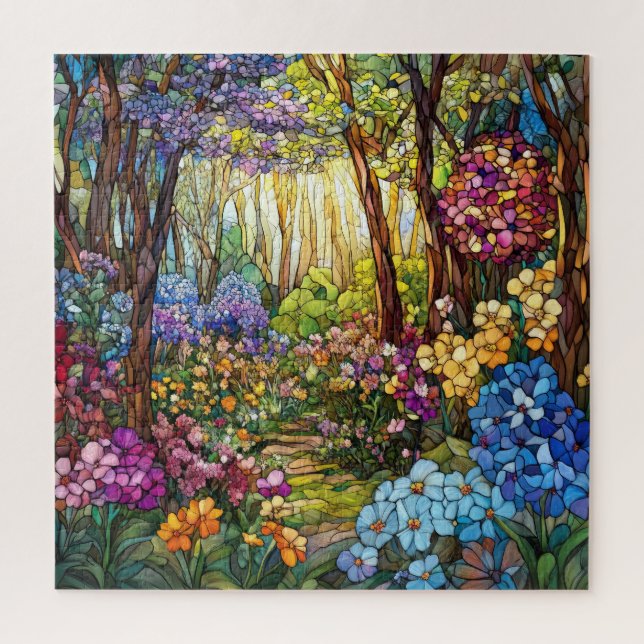 Buntglas-Wald-Puzzle (Vertikal)