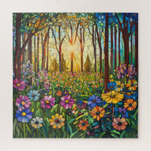 Buntglas-Wald-Puzzle