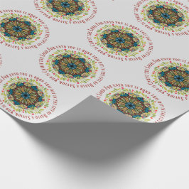 Buntglas-WeihnachtsKranzluke-2:11 Vers Geschenkpapier