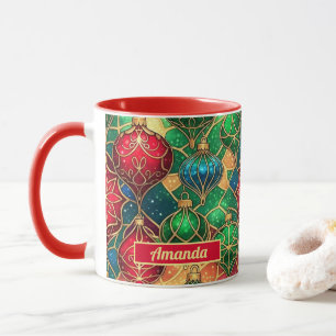 Buntglas-Weihnachtsschmuck Tasse