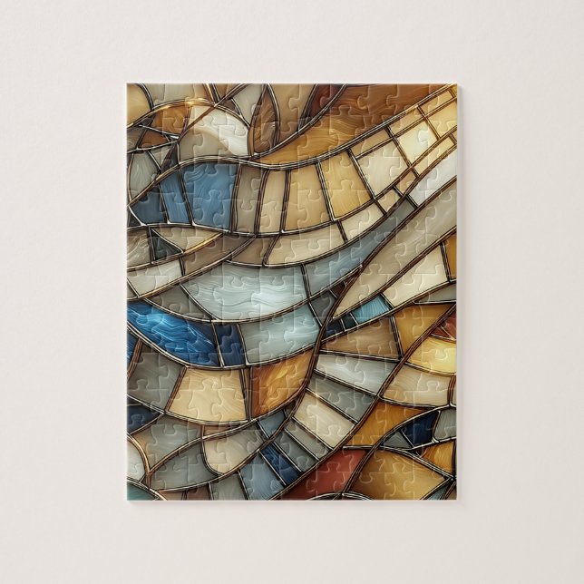 Buntglas-Wellen-Puzzle (Vertikal)