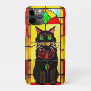 Buntglasdesign mit Katze Case-Mate iPhone Hülle
