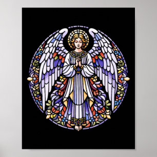 Buntglasengel Christentum Kunst Portrait Religiös Poster