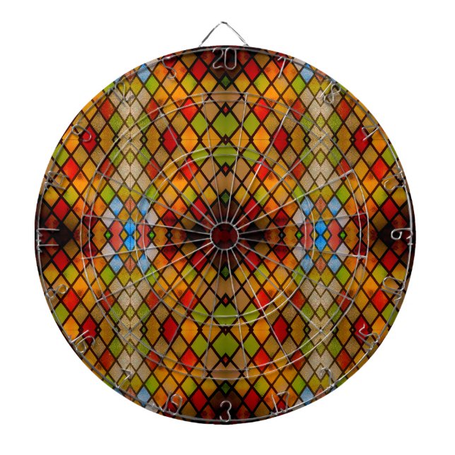 Buntglasfenster-Diamantmuster  Dartscheibe (vorne)