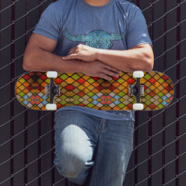 Buntglasfenster-Diamantmuster  Skateboard