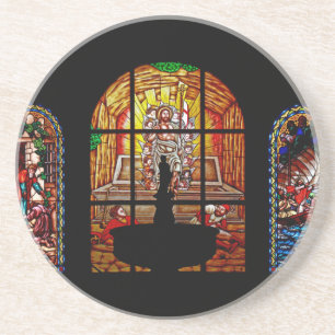 Buntglasjesus Getränkeuntersetzer