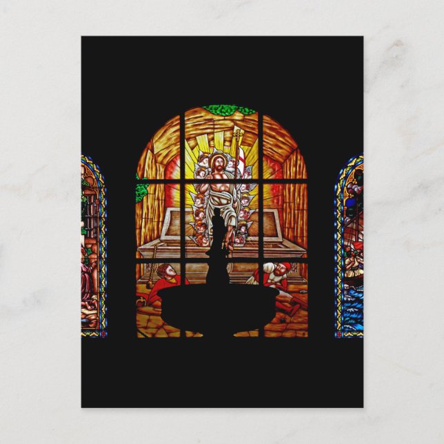 Buntglasjesus Postkarte (Vorderseite)