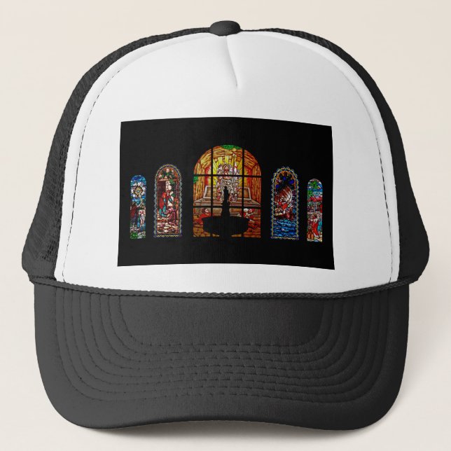 Buntglasjesus Truckerkappe (Vorderseite)