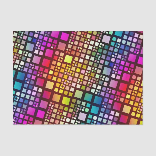 Buntglasplätze - lebhafter Regenbogen: Seidenpapier (Vorderseite)