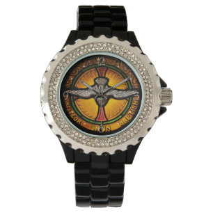 Buntglastaube Armbanduhr