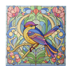 Buntglasvogel Fliese