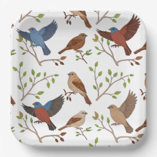 Bunting-Birds-Haus Pappteller