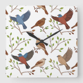 Bunting-Birds-Haus Quadratische Wanduhr