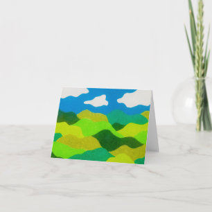 Buntstift Abstraktes Landschaft Blau Himmel Gefalt