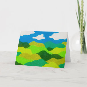 Buntstift Abstraktes Landschaft Blau Himmel Karte