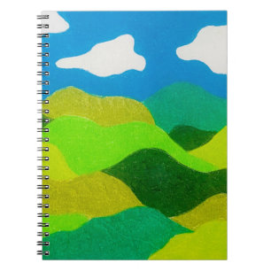 Buntstift Abstraktes Landschaft Blaues Himmel Notizblock