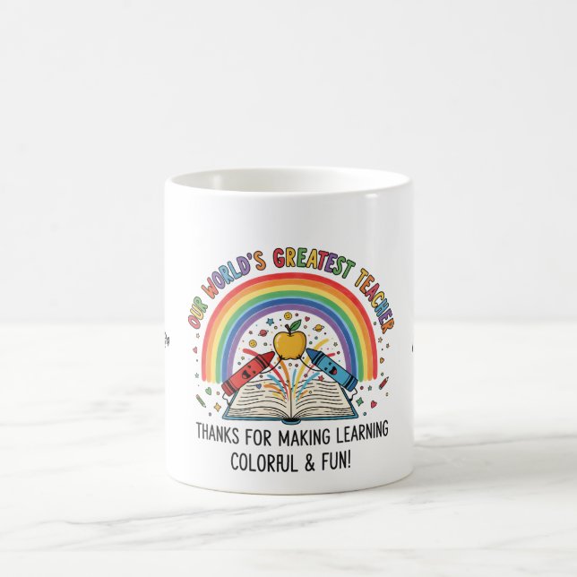 Buntstift-Apfel-Weltbester-Lehrer Kaffeetasse (Mittel)