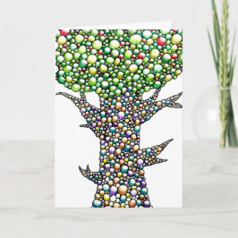 Buntstift-Blasen-Baum-Zeichnung Kunst Karte