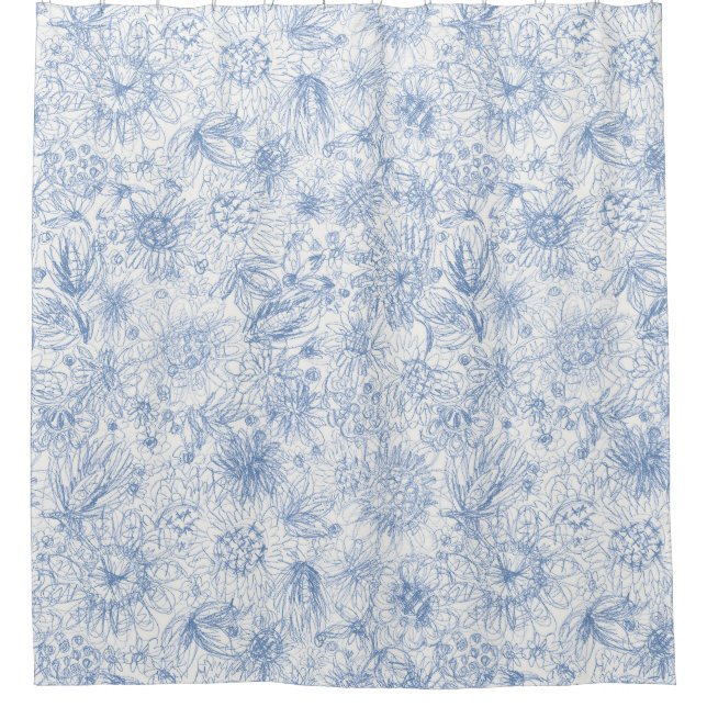 Buntstift-Blumen Duschvorhang (Vorderseite)