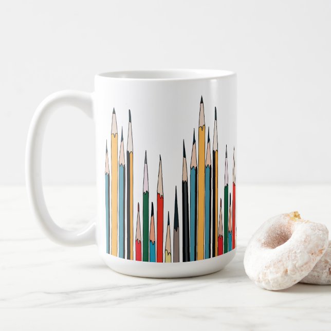 Buntstift Bunter Bleistift Kaffeetasse (Mit Donut)