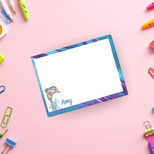 Buntstift-Delfin springt personalisiert Post-it Klebezettel