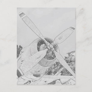 Buntstift-Flugzeug Postkarte