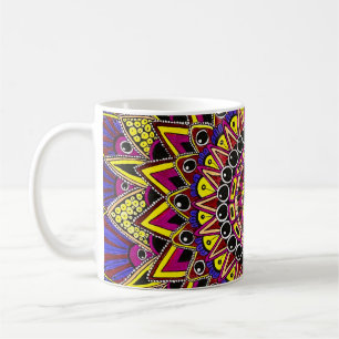 Buntstift Lila Gelb Mandala Art Tasse