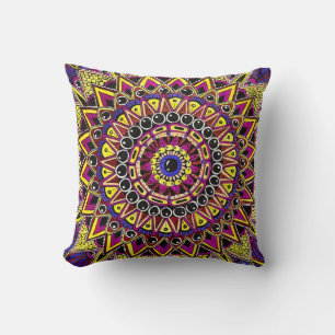 Buntstift Lila Gelb Mandala Kissen