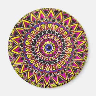 Buntstift Lila Gelb Mandala Magnet