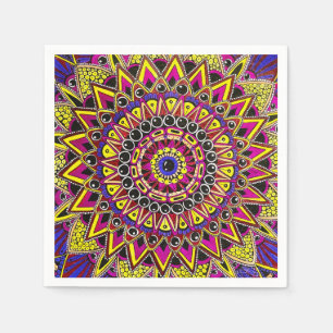 Buntstift Lila Gelb Mandala Serviette