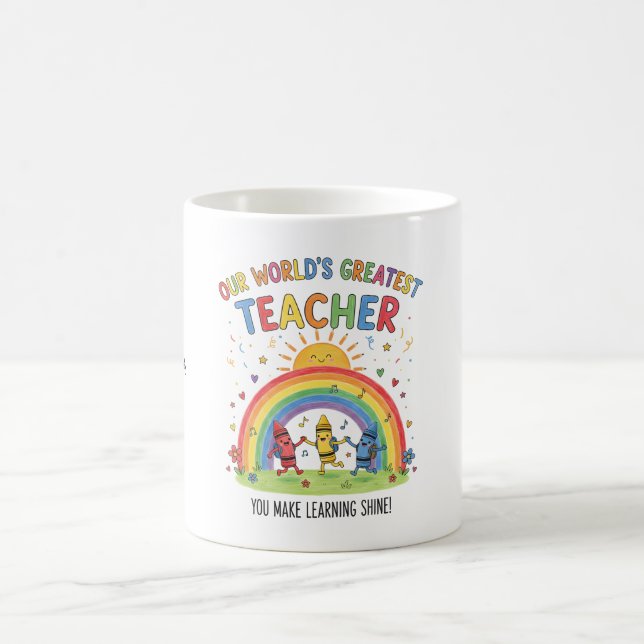 Buntstift-Sonne Weltbester Lehrer Kaffeetasse (Mittel)