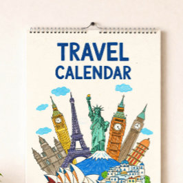 Buntstift-Stil-Reisekalender-Cover | Editierbares  Kalender