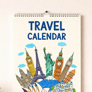 Buntstift-Stil-Reisekalender-Cover Editierbares Kalender